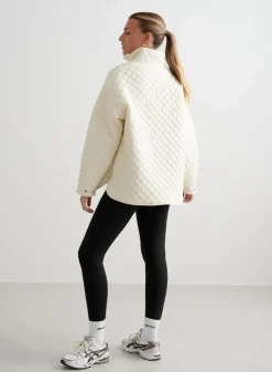 Oversized Quilted Jacket><noscript><img width=
