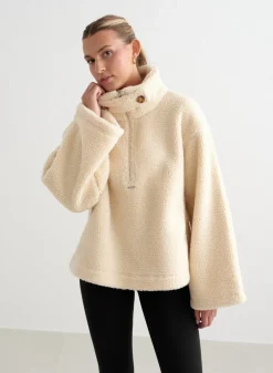 Almond White Pile Anorak>AIM’N Best