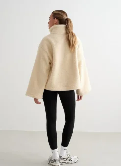 Almond White Pile Anorak><noscript><img width=