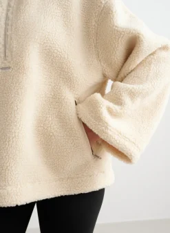 Almond White Pile Anorak><noscript><img width=