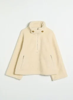 Almond White Pile Anorak><noscript><img width=