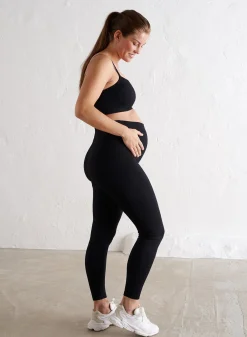 Maternity Ribbed Seamless Tights><noscript><img width=