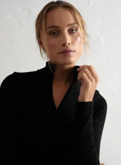 Ribbed Wool Half Zip>AIM’N Clearance