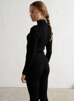 Ribbed Wool Half Zip><noscript><img width=