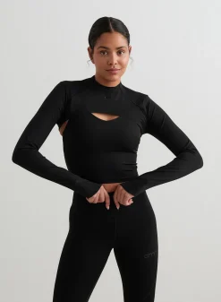 Black Sculpting Long Sleeve Bolero><noscript><img width=