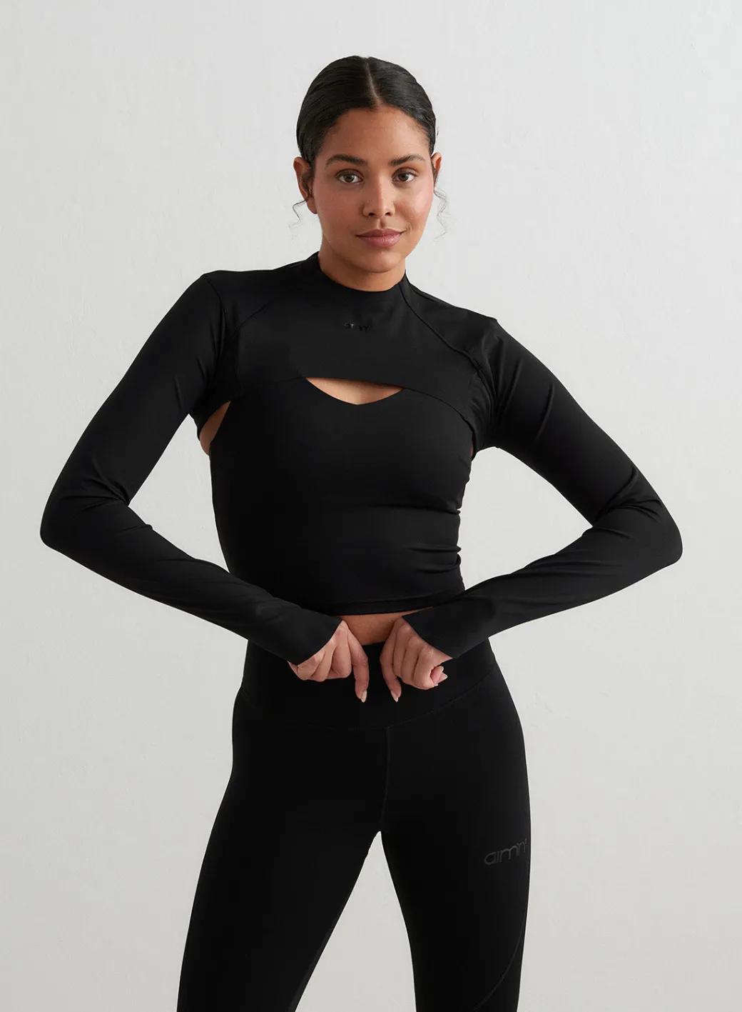 Black Sculpting Long Sleeve Bolero>AIM’N