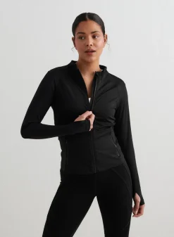 Black Sculpting Zip Jacket>AIM’N Outlet