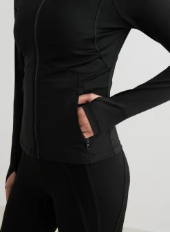 Black Sculpting Zip Jacket><noscript><img width=