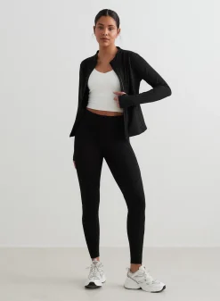 Black Sculpting Zip Jacket><noscript><img width=