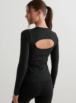 Black Sense Cutout Back Long Sleeve>AIM’N Hot