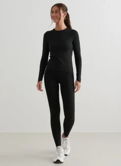 Black Sense Cutout Back Long Sleeve><noscript><img width=