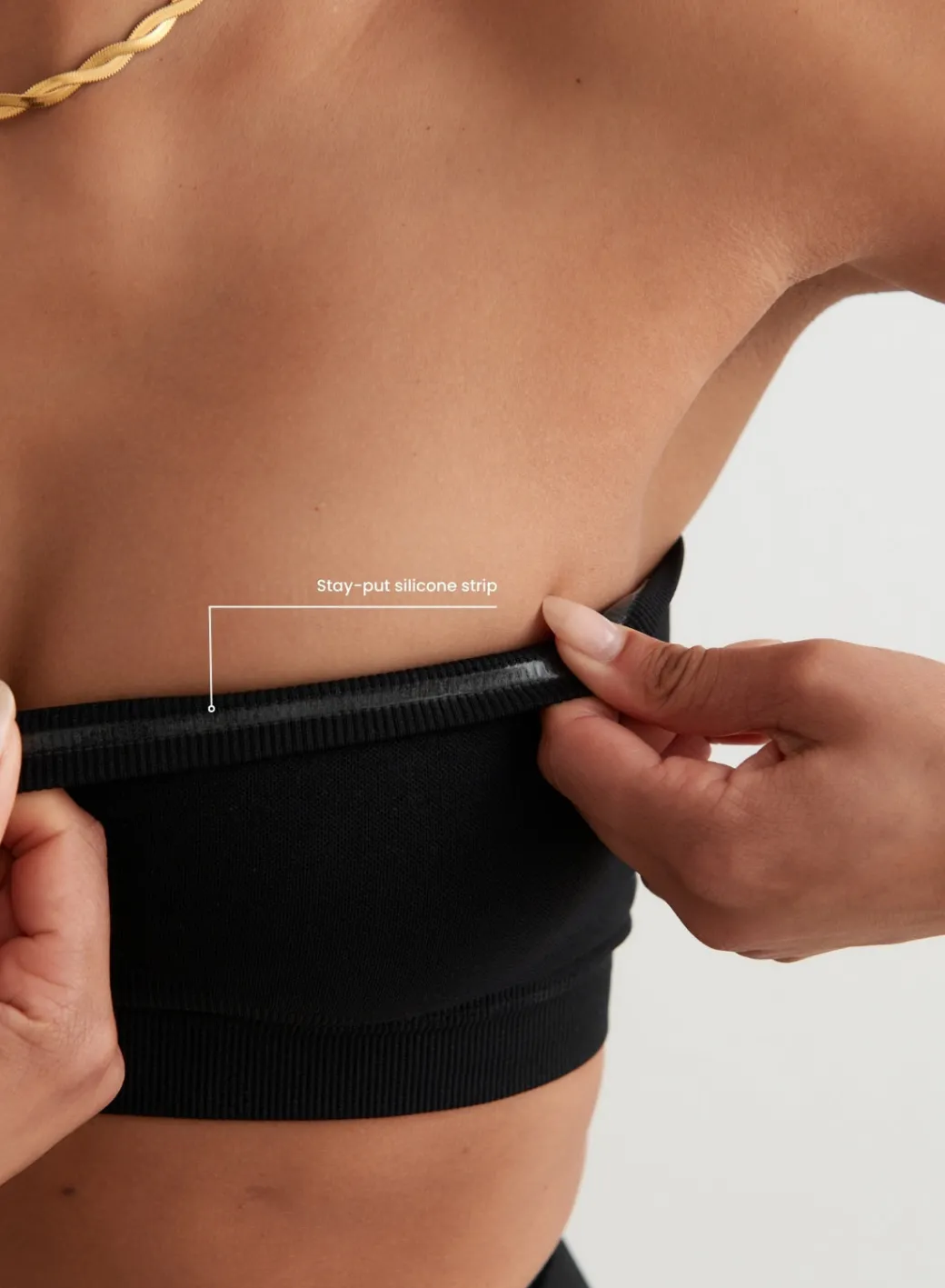 Black Shape Seamless Bandeau Bra>AIM’N