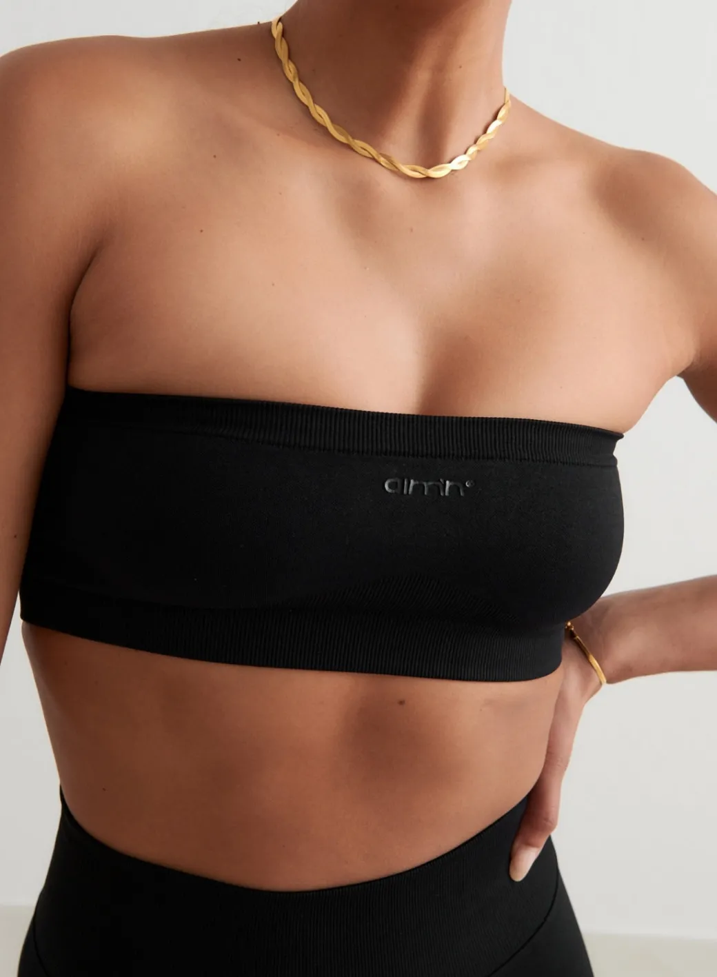 Black Shape Seamless Bandeau Bra>AIM’N