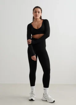 Black Shape Seamless Long Sleeve Bolero><noscript><img width=
