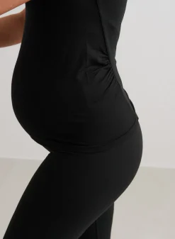 Black Soft Basic Maternity Short Sleeve><noscript><img width=