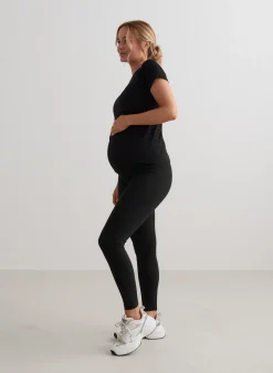 Black Soft Basic Maternity Short Sleeve><noscript><img width=