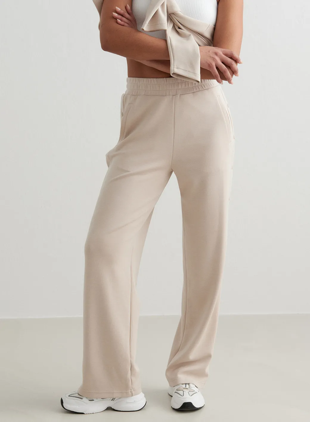 Café Au Lait Comfy Buttoned Pants>AIM’N Clearance