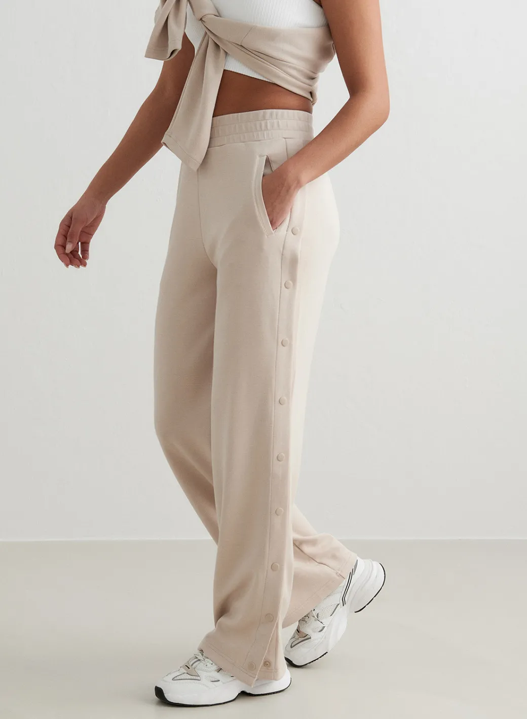 Café Au Lait Comfy Buttoned Pants>AIM’N Clearance