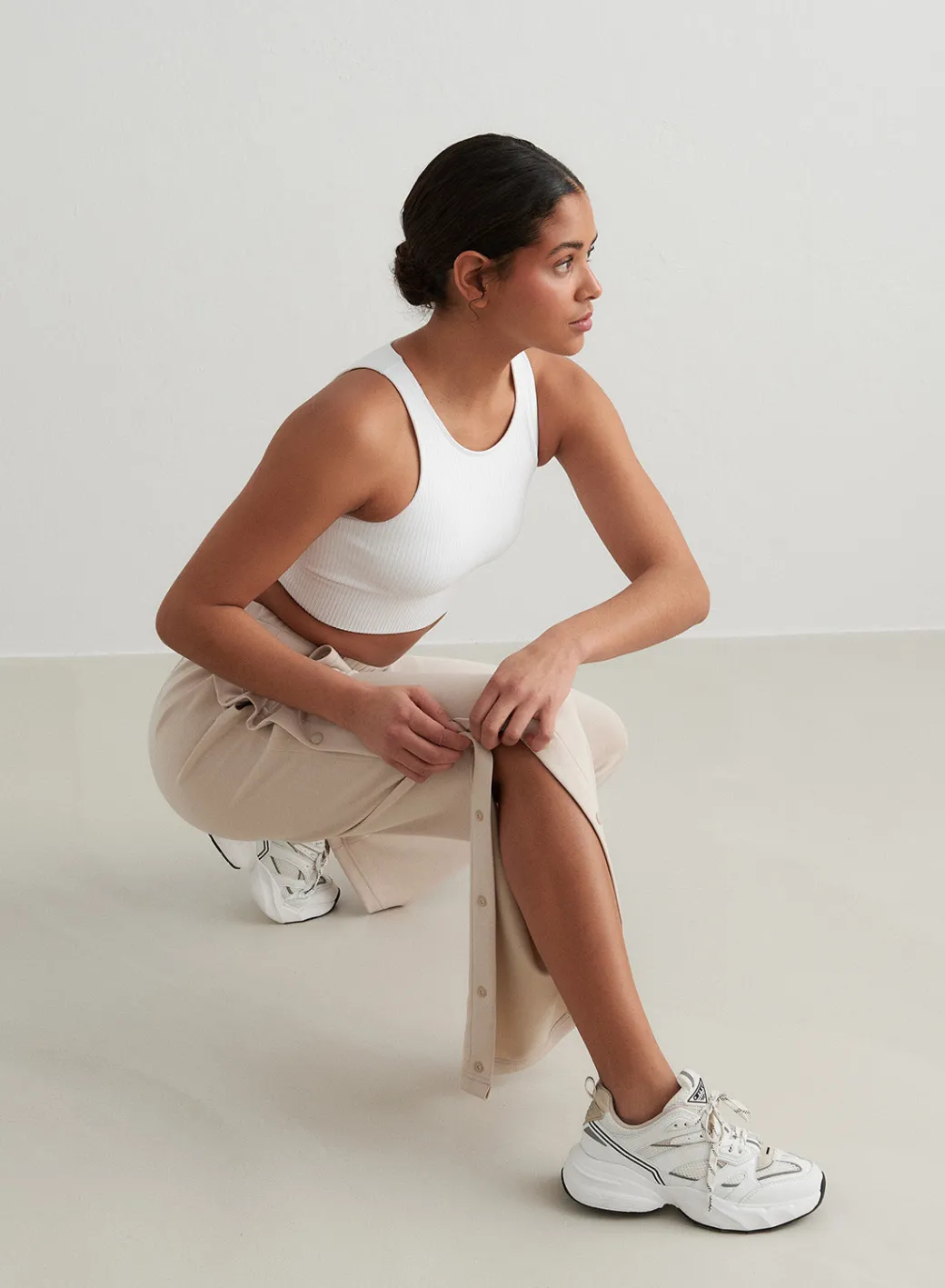Café Au Lait Comfy Buttoned Pants>AIM’N Clearance