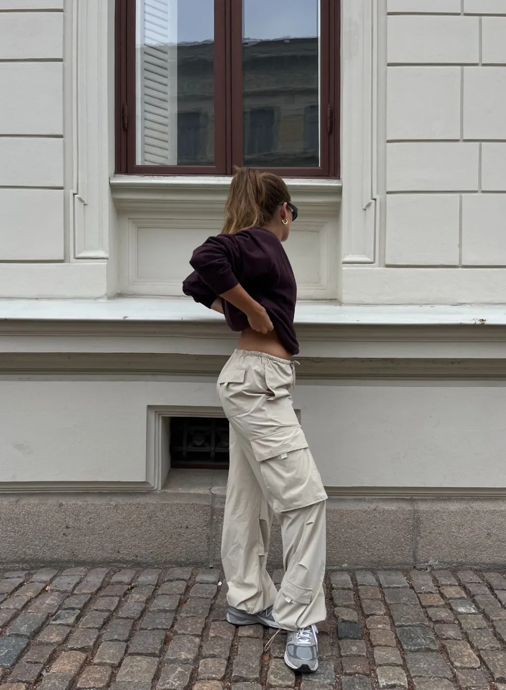 Café Au Lait Windbreaker Parachute Pants>AIM’N New