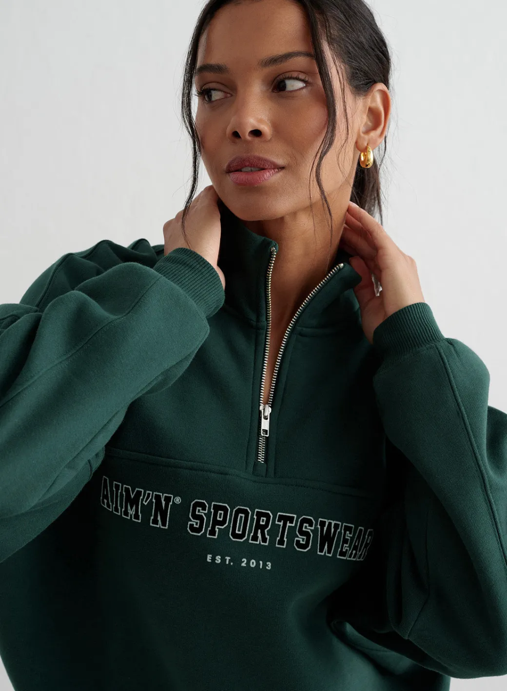 Varsity Sweat Half Zip>AIM’N Hot