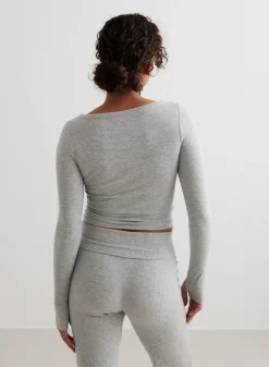 Ease Ribbed Long Sleeve Top><noscript><img width=