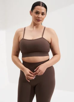 Ribbed Seamless Strap Bra><noscript><img width=