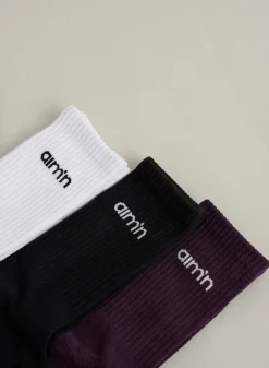 Midnight Plum Young Aim'n Logo Socks 3-pack><noscript><img width=