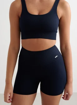 Ribbed Midi Biker Shorts><noscript><img width=