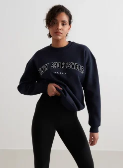 Navy Varsity Sweatshirt>AIM’N Outlet