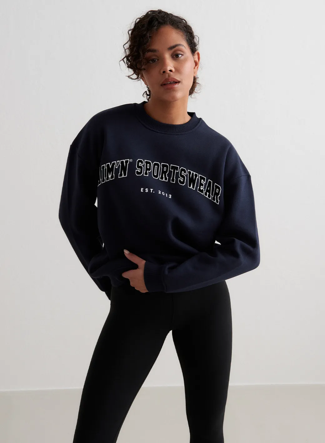 Navy Varsity Sweatshirt>AIM’N Outlet
