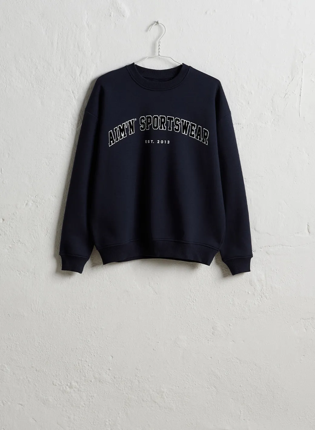 Navy Varsity Sweatshirt>AIM’N Outlet