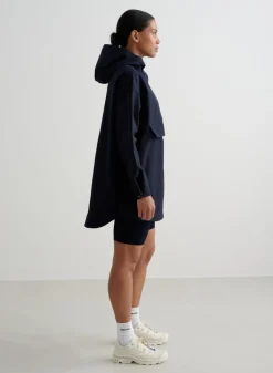 Navy Waterproof Oversized Anorak><noscript><img width=