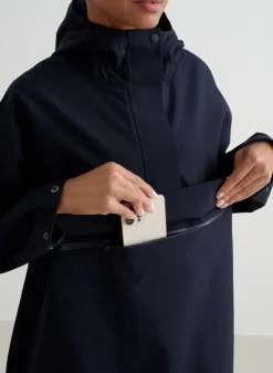 Navy Waterproof Oversized Anorak><noscript><img width=
