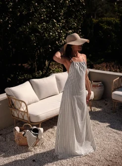 Off-white Flowy Long Dress><noscript><img width=