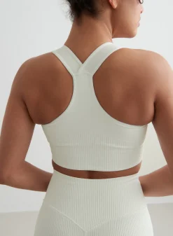 Off-White Ribbed Seamless High Support Bra><noscript><img width=