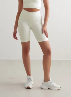 Off-White Ribbed Seamless Biker Shorts>AIM’N Hot