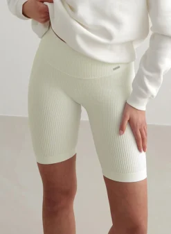 Off-White Ribbed Seamless Biker Shorts><noscript><img width=