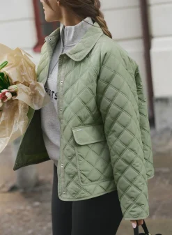 Pale Khaki Quilted Femme Jacket>AIM’N New