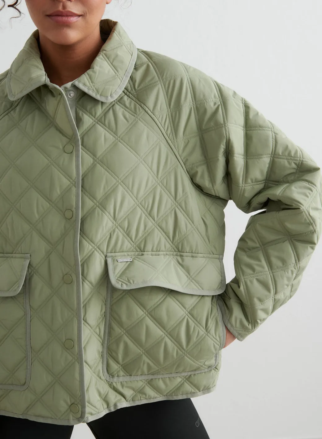 Pale Khaki Quilted Femme Jacket>AIM’N New