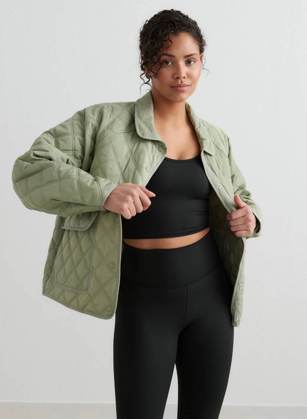 Pale Khaki Quilted Femme Jacket>AIM’N New