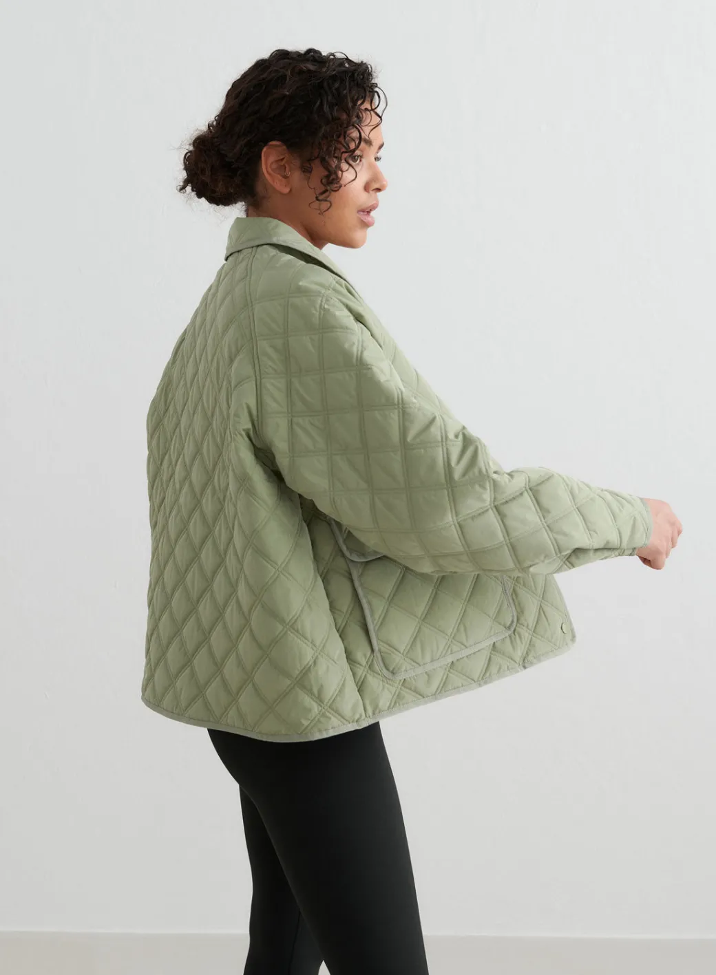 Pale Khaki Quilted Femme Jacket>AIM’N New