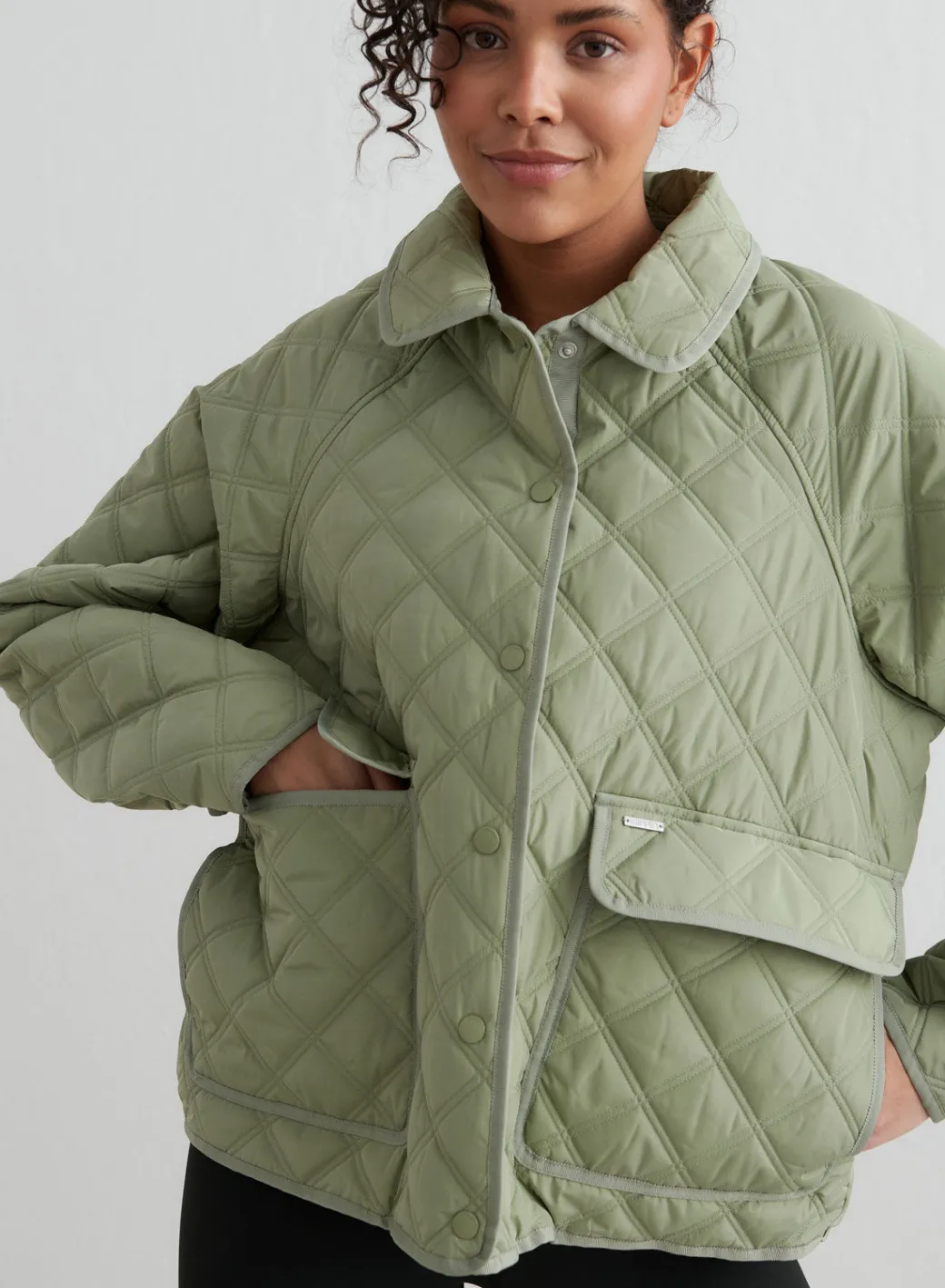 Pale Khaki Quilted Femme Jacket>AIM’N New