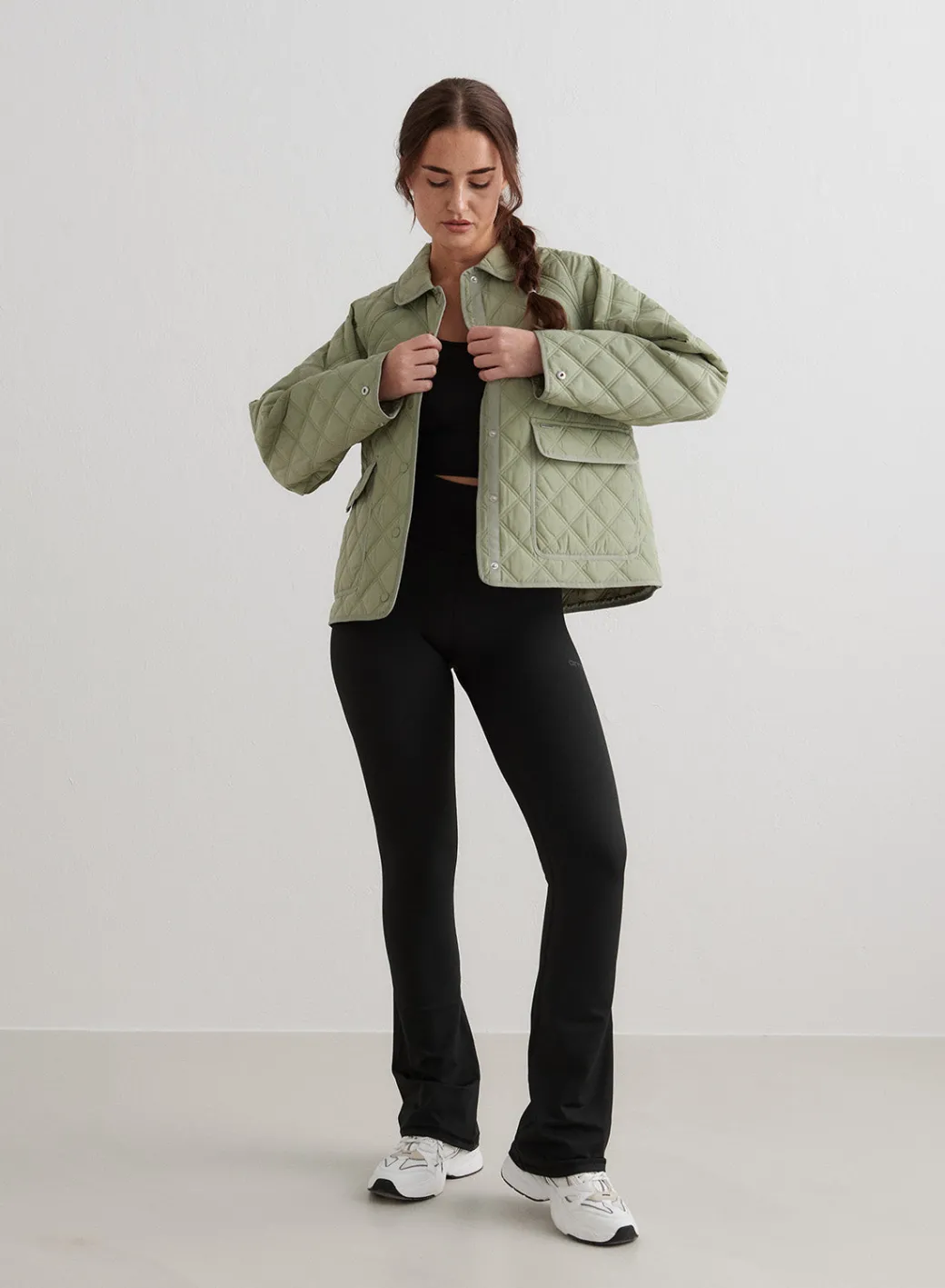 Pale Khaki Quilted Femme Jacket>AIM’N New