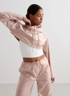 Metallic Cropped Jacket><noscript><img width=