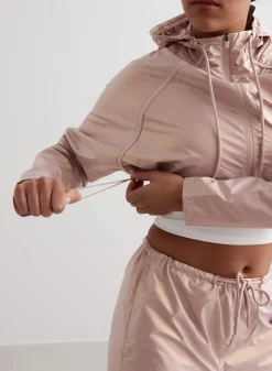 Metallic Cropped Jacket><noscript><img width=
