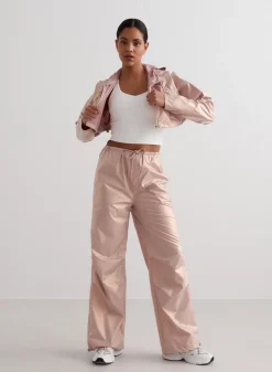 Metallic Plain Parachute Pants>AIM’N Discount