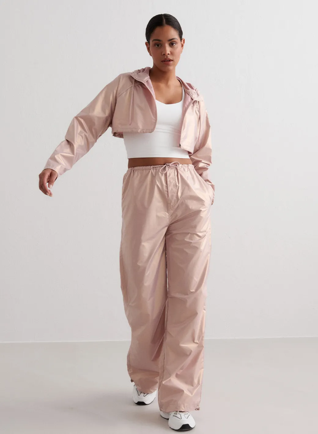 Metallic Plain Parachute Pants>AIM’N Discount