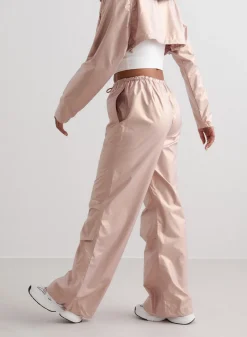 Metallic Plain Parachute Pants><noscript><img width=