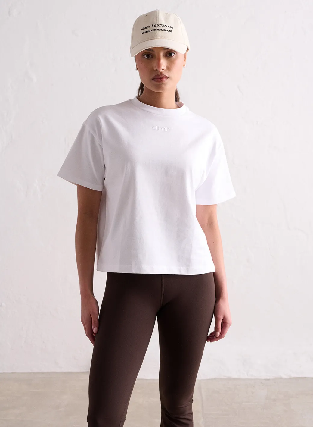 White Boxy T-shirt>AIM’N New